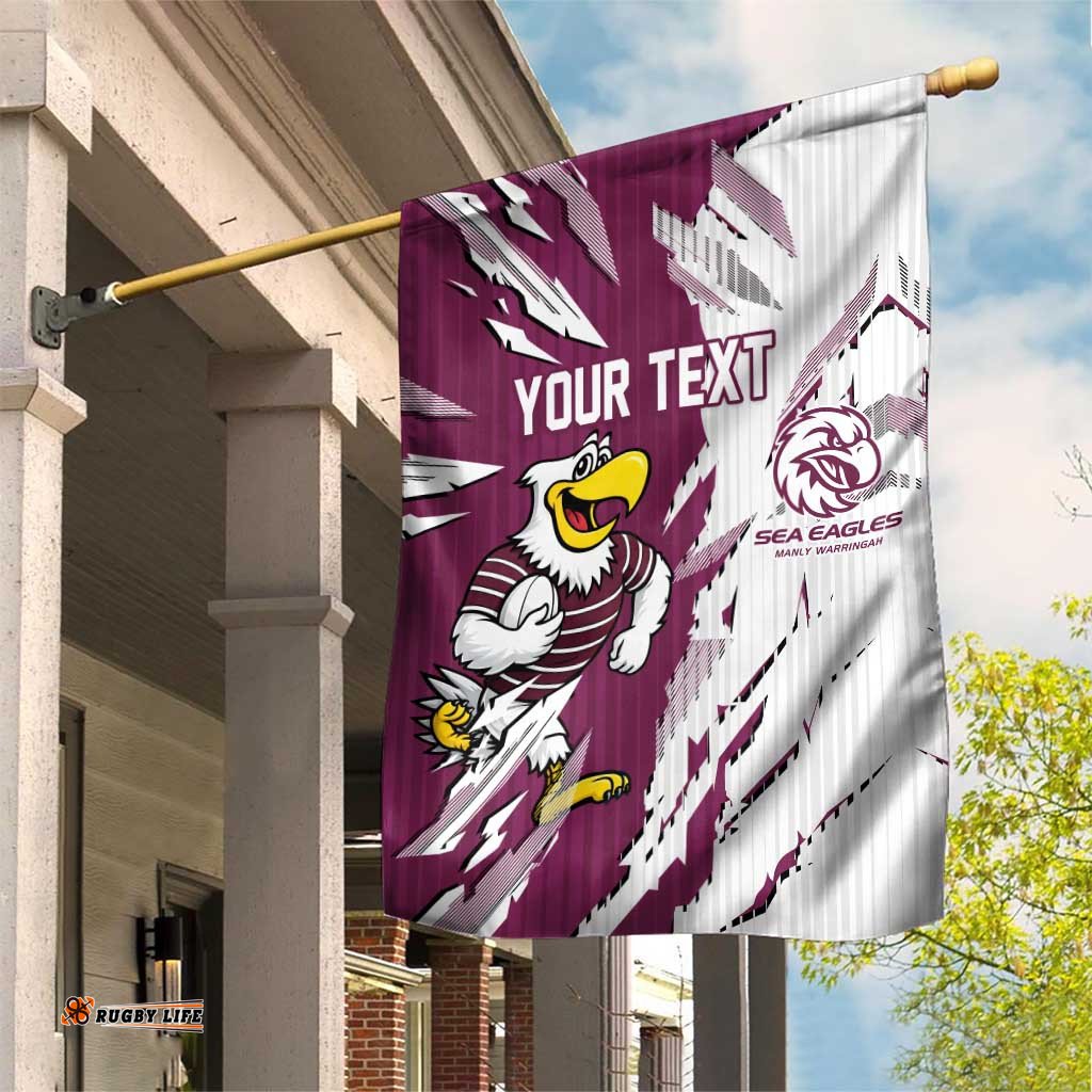 Personalized Manly Warringah Sea Eagles Garden Flag Dynamic Lightning Mascot Rugby Australia TS04