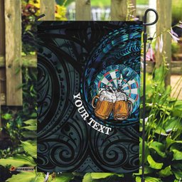 Personalized New Zealand Darts Beer Garden Flag Paua Shell Aotearoa Maori Tattoo LT14