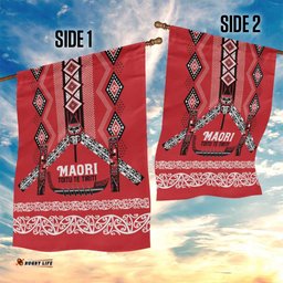 Toitu Te Tiriti Waitangi Garden Flag Red Wharenui House LT9
