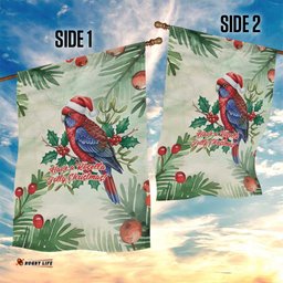 Watercolor Floral Crimson Rosella Garden Flag Its Aussie Christmas Time! LT9
