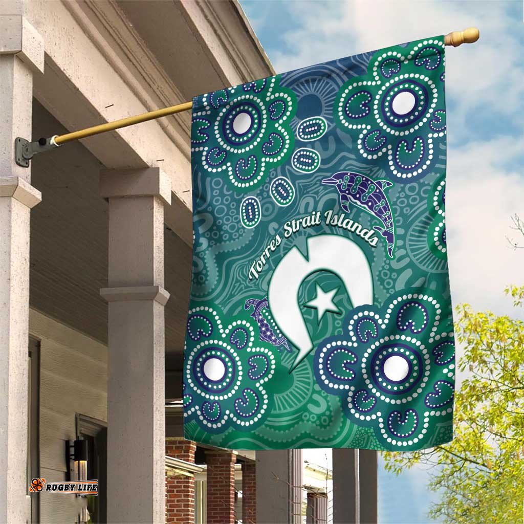Sea Turtle Torres Strait Islands Garden Flag Pacific Indigenous Australian Oceanic Dot Art TS04