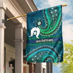 Torres Strait Islands Garden Flag Dhari Emblem Vibrant Teal Indigenous TS04