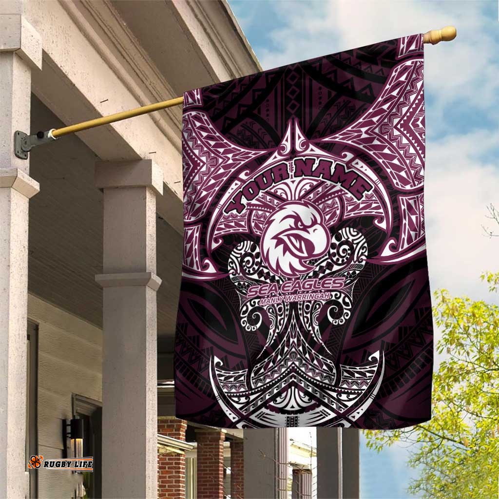 Personalized Manly Warringah Sea Eagles Garden Flag Polynesian Tribal Pattern Style TS04