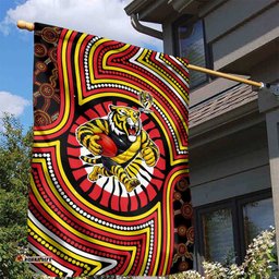 Richmond Football Club Garden Flag Indigenous Monochrome Dot Art Mascot Style TS04