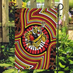 Richmond Football Club Garden Flag Indigenous Monochrome Dot Art Mascot Style TS04