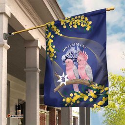 Pink Galah Australia Day Garden Flag 26th January Golden Wattle Flag Color LT14
