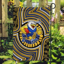 West Coast Eagles Garden Flag Indigenous Monochrome Dot Art Mascot Style TS04