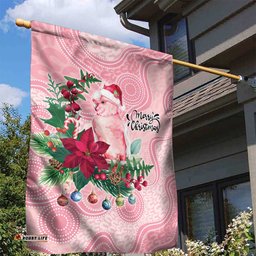 Watercolor Pink Galah Flowers Garden Flag Australia Christmas Vibes LT9