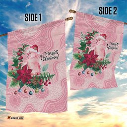 Watercolor Pink Galah Flowers Garden Flag Australia Christmas Vibes LT9