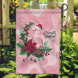 Watercolor Pink Galah Flowers Garden Flag Australia Christmas Vibes LT9