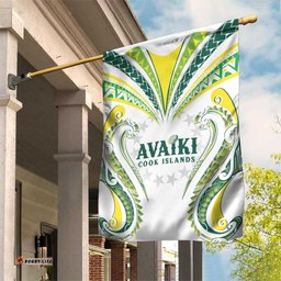 Rugby Cook Islands Avaiki Garden Flag White Kuki Airani Tribal Maori Inspired LT9