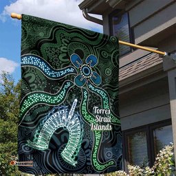 Torres Strait Islands Garden Flag Indigenous Australian Marine Tribal Dot Art TS04