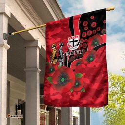 St Saints ANZAC Personalised Garden Flag Lest We Forget Poppy Camo LT9