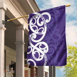 Violet Green Maori Garden Flag Koru Kowhaiwhai LT7