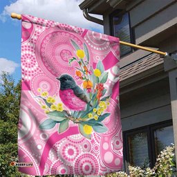 Pink Robin Aboriginal Inspired Garden Flag LT9