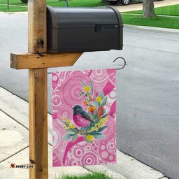 Pink Robin Aboriginal Inspired Garden Flag LT9