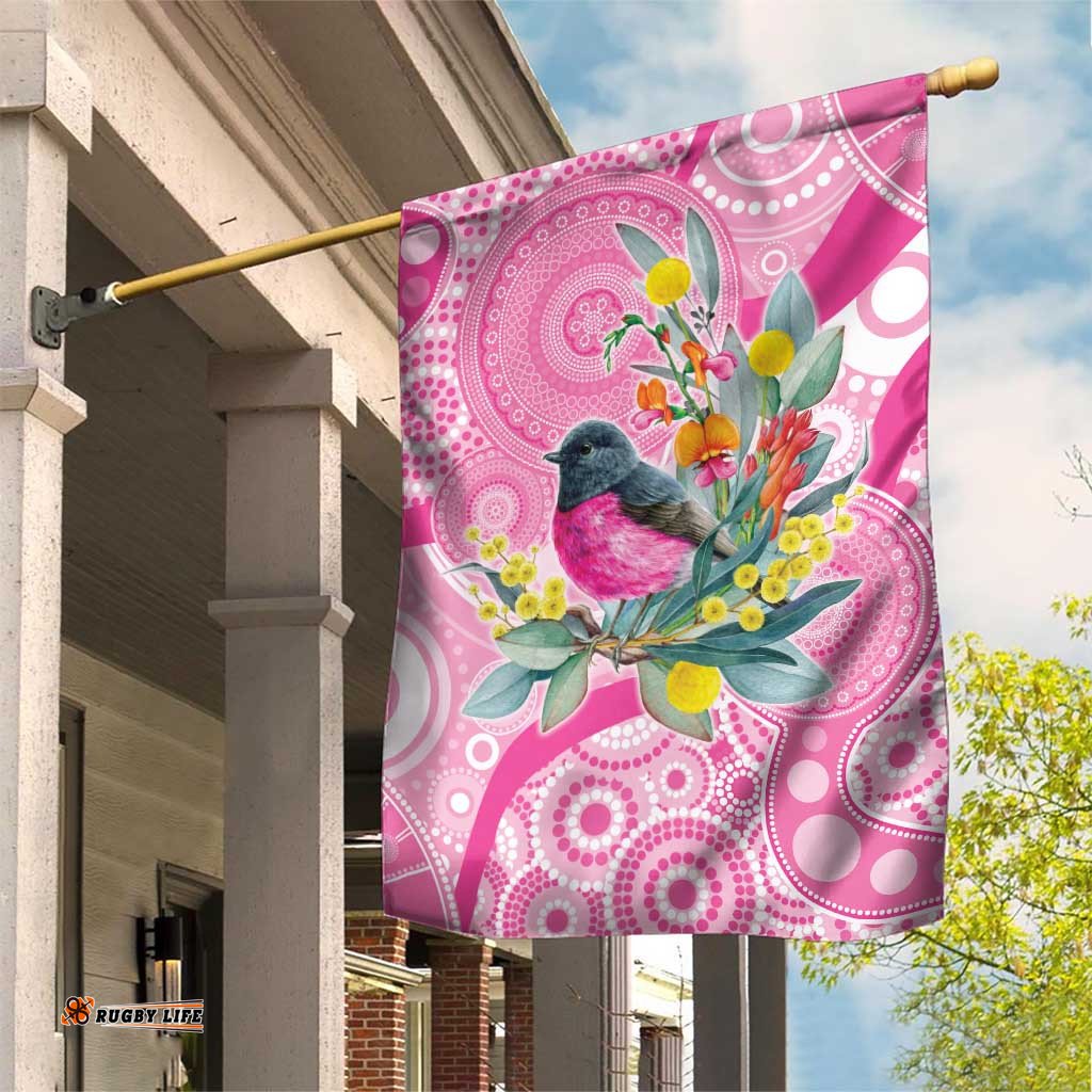 Pink Robin Aboriginal Inspired Garden Flag LT9