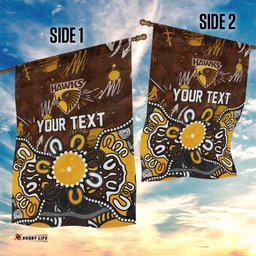 Personalized Hawthorn Hawks Garden Flag Aboriginal Dot Painting Graffiti Style TS04