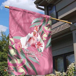 Pink Cockatoo Australia Day Garden Flag Proud To Be An Aussie Opal Eucalyptus Blossoms LT14