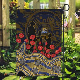 West Coast Eagles ANZAC Day Garden Flag Indigenous Dot Art with Poppy Flower Tribute TS04