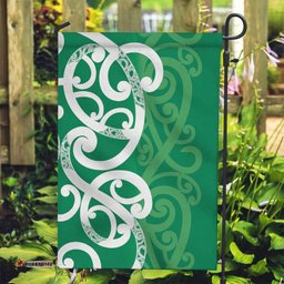 Pounamu Green Maori Garden Flag Koru Kowhaiwhai LT7