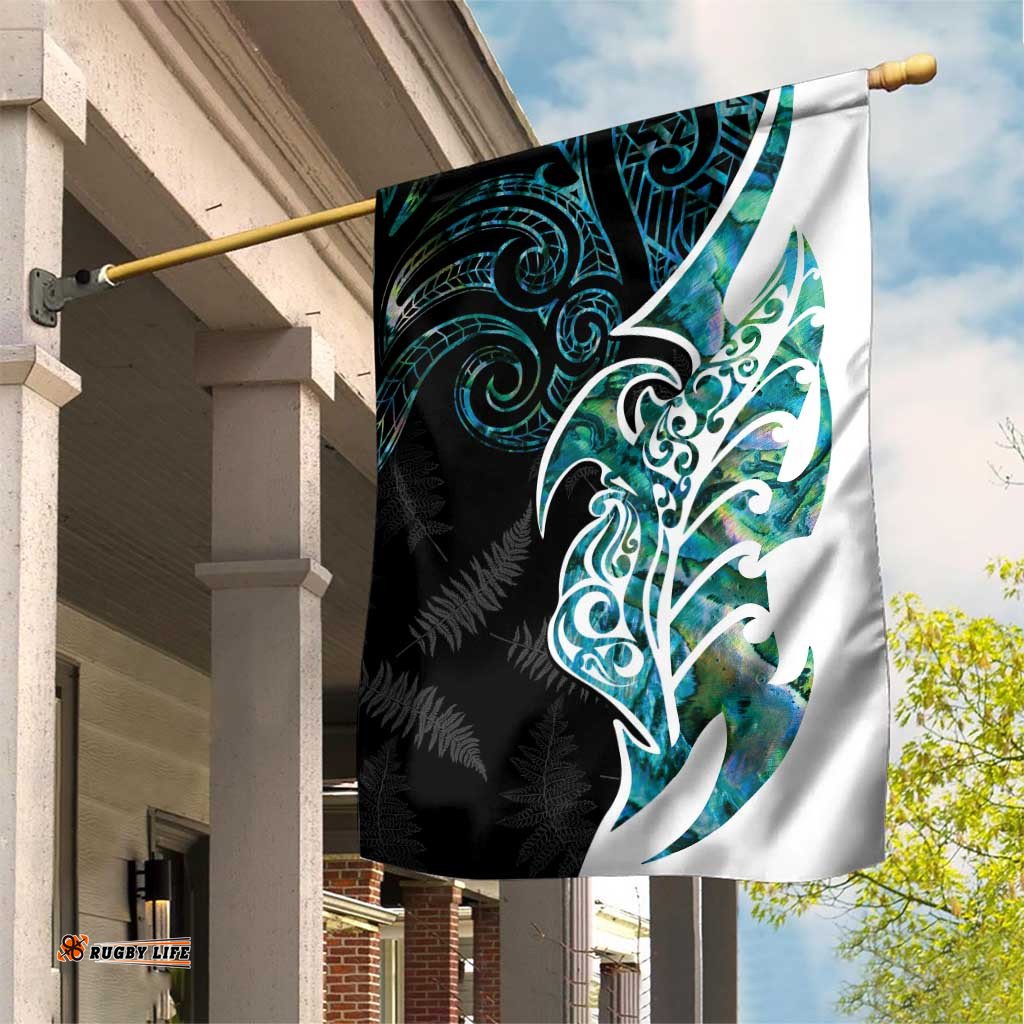 Proud Aotearoa Garden Flag Maori Silver Fern Mix Paua Shell Pattern LT14