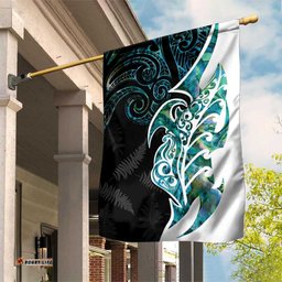 Proud Aotearoa Garden Flag Maori Silver Fern Mix Paua Shell Pattern LT14