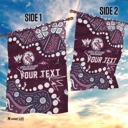Personalized Manly Warringah Sea Eagles Garden Flag Aboriginal Pattern with Graffiti Style Design TS04