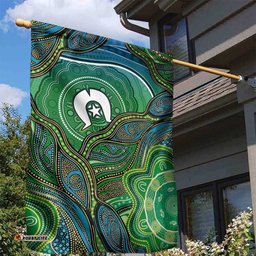 Torres Strait Islands Garden Flag Indigenous Ocean Wave Dot Green Color TS04