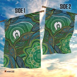Torres Strait Islands Garden Flag Indigenous Ocean Wave Dot Green Color TS04