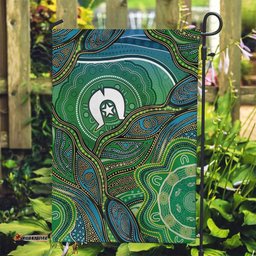 Torres Strait Islands Garden Flag Indigenous Ocean Wave Dot Green Color TS04