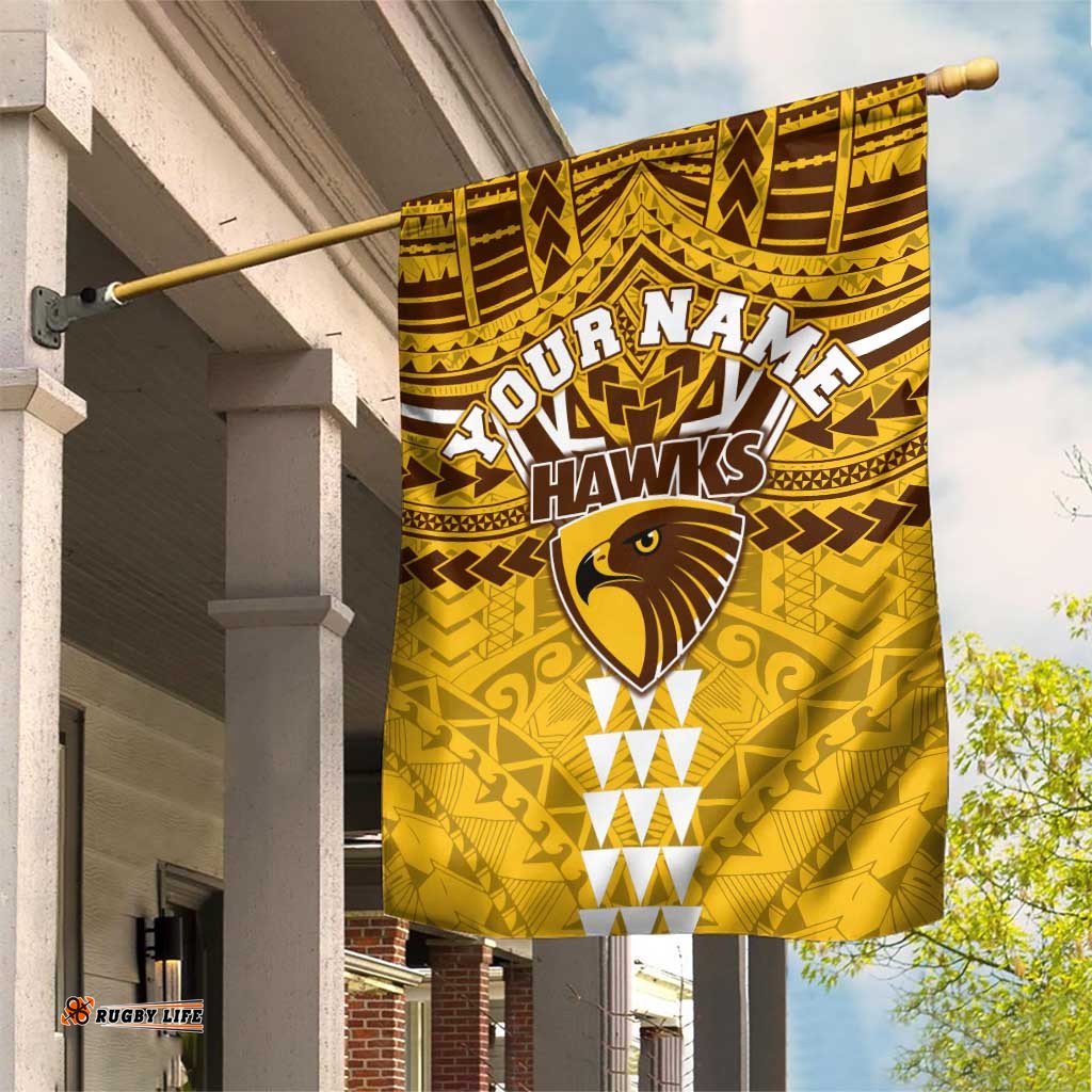 Personalized Hawthorn Hawks Garden Flag Polynesian Tribal Pattern Heritage Football TS04