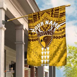 Personalized Hawthorn Hawks Garden Flag Polynesian Tribal Pattern Heritage Football TS04