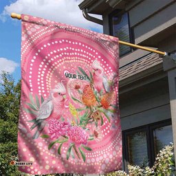 Personalized Pink Galah Aboriginal Dot Art Garden Flag Australias Breast Cancer Awareness LT9