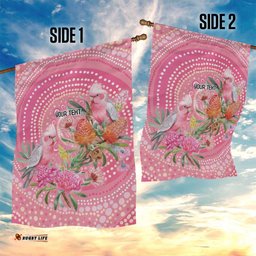 Personalized Pink Galah Aboriginal Dot Art Garden Flag Australias Breast Cancer Awareness LT9