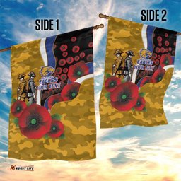 West Eagles ANZAC Personalised Garden Flag Lest We Forget Poppy Camo LT9