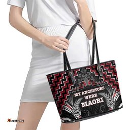 Aotearoa Leather Tote Bag Proud To Be Maori LT05