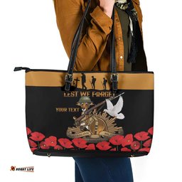 Australia ANZAC Day Personalised Leather Tote Bag Honouring The Animals That Served LT9