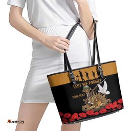 Australia ANZAC Day Personalised Leather Tote Bag Honouring The Animals That Served LT9