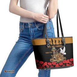 Australia ANZAC Day Personalised Leather Tote Bag Honouring The Animals That Served LT9