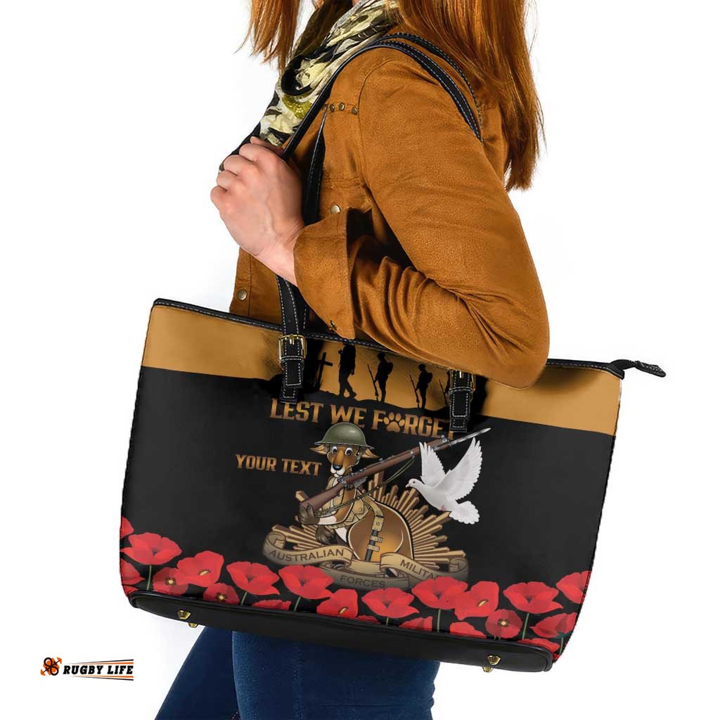 Australia ANZAC Day Personalised Leather Tote Bag Honouring The Animals That Served LT9