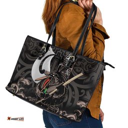 Aotearoa Hei Matau Leather Tote Bag Haka Kiwi Mix Maori Mangopare LT14