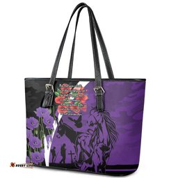 Australia ANZAC Day Leather Tote Bag Animals of War - Lest We Forget LT7