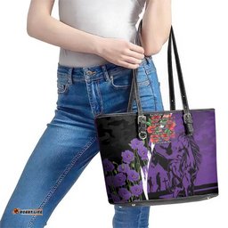 Australia ANZAC Day Leather Tote Bag Animals of War - Lest We Forget LT7