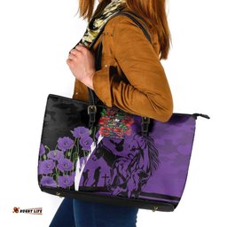 Australia ANZAC Day Leather Tote Bag Animals of War - Lest We Forget LT7