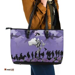 ANZAC Day Leather Tote Bag Lest We Forget the Animals Too LT19