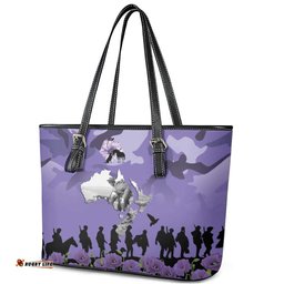 ANZAC Day Leather Tote Bag Lest We Forget the Animals Too LT19