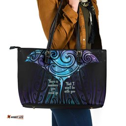 Aotearoa Maori Te Whai Rahi Leather Tote Bag Tala - Nowhere You Could Go That I Won't Be With You LT7