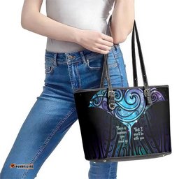 Aotearoa Maori Te Whai Rahi Leather Tote Bag Tala - Nowhere You Could Go That I Won't Be With You LT7