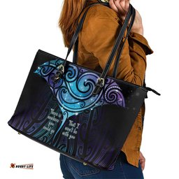 Aotearoa Maori Te Whai Rahi Leather Tote Bag Tala - Nowhere You Could Go That I Won't Be With You LT7